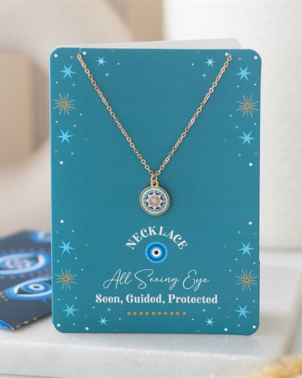 All Seeing Eye Necklace on Greeting Card - Magical Emporium 
