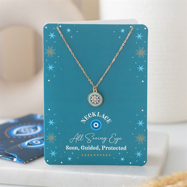 All Seeing Eye Necklace on Greeting Card - Magical Emporium 