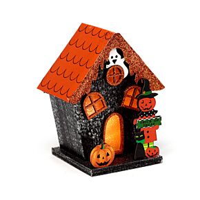 Led Decoration spooky Black cat and ghost House Trick or treat pumpkin house Led light