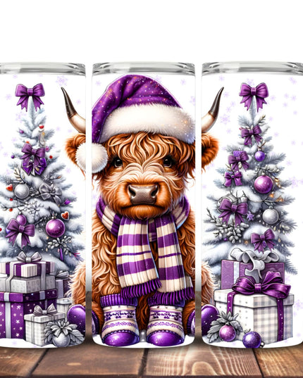Highland Cow Christmas tumblers Design 11 Tumbler
