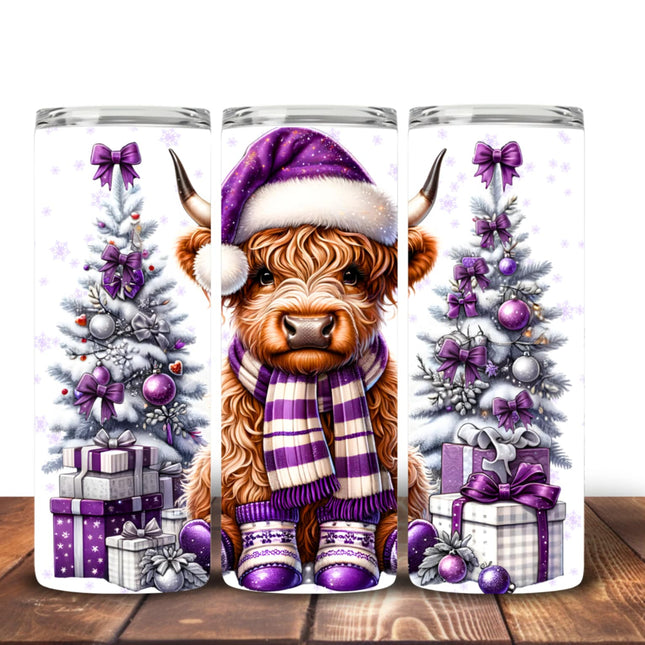 Highland Cow Christmas tumblers Design 11 Tumbler