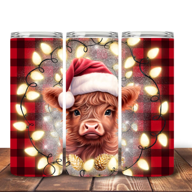 Highland Cow Christmas tumblers Design 8 Tumbler