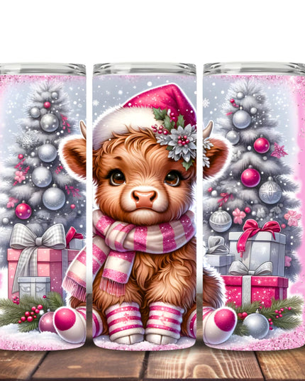 Highland Cow Christmas tumblers Design 10 Tumbler
