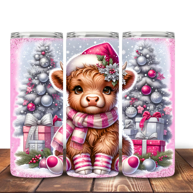 Highland Cow Christmas tumblers Design 10 Tumbler