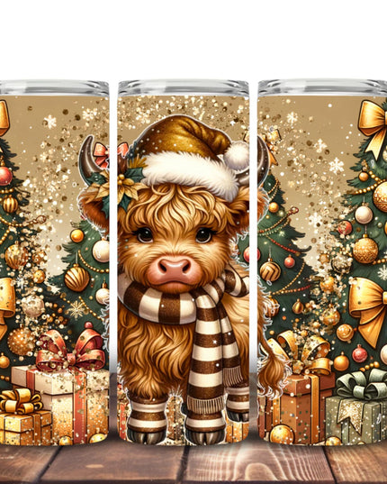 Highland Cow Christmas tumblers Design 6 Tumbler