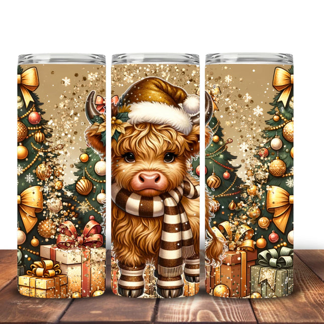 Highland Cow Christmas tumblers Design 6 Tumbler