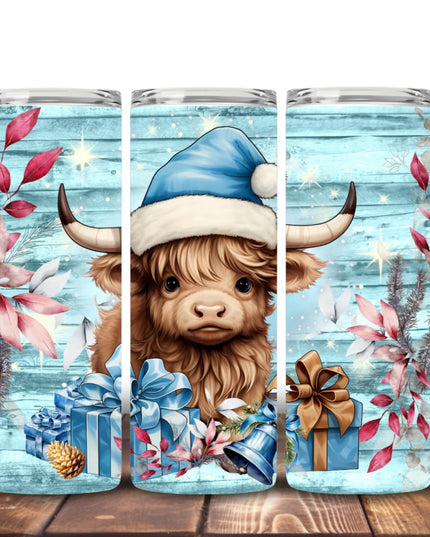 Highland Cow Christmas tumblers Design 3 Tumbler
