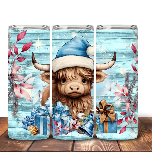 Highland Cow Christmas tumblers Design 3 Tumbler