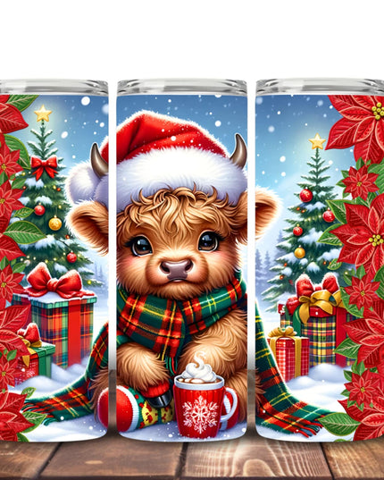 Highland Cow Christmas tumblers Design 9 Tumbler