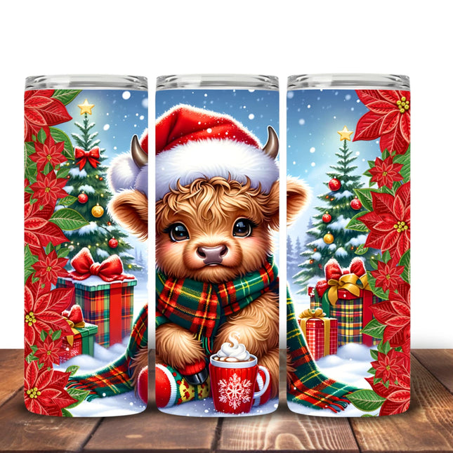 Highland Cow Christmas tumblers Design 9 Tumbler