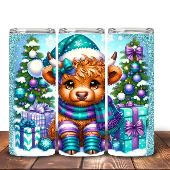 Highland Cow Christmas tumblers Design 7 Tumbler