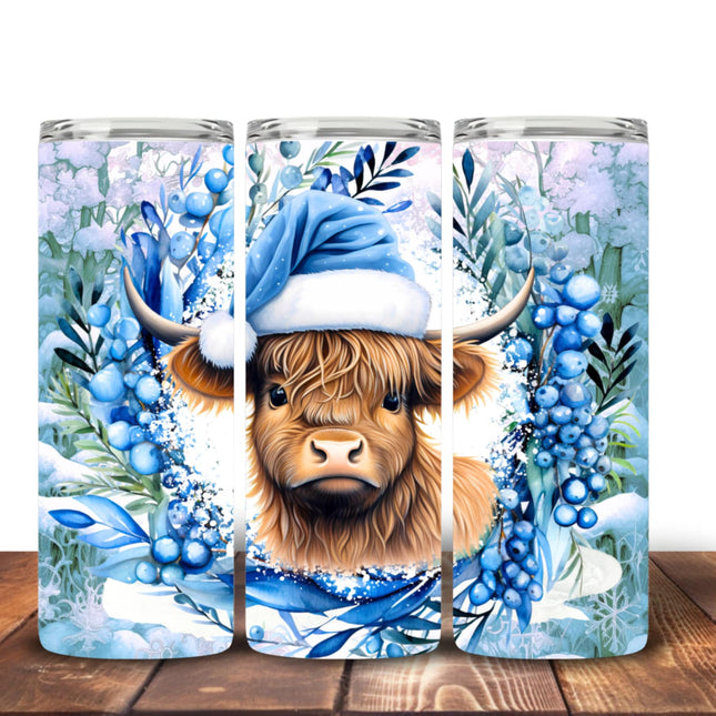 Highland Cow Christmas tumblers Design 5 Tumbler