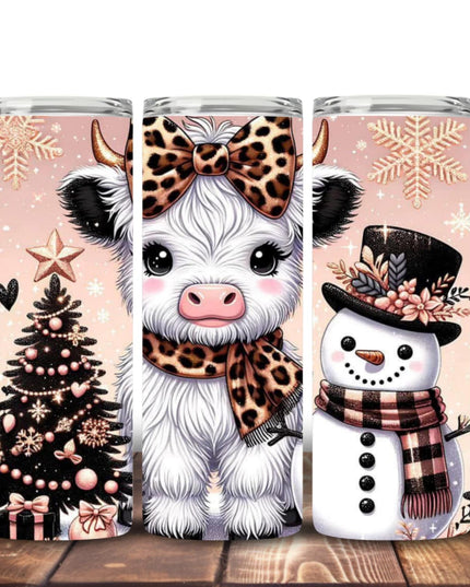 Highland Cow Christmas tumblers Design 2 Tumbler