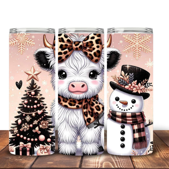 Highland Cow Christmas tumblers Design 2 Tumbler