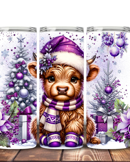 Highland Cow Christmas tumblers Design 4 Tumbler
