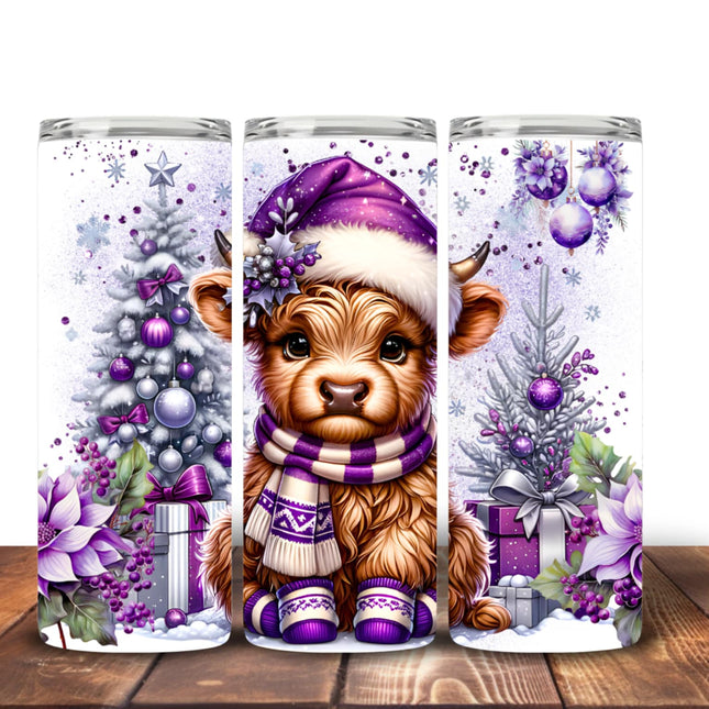 Highland Cow Christmas tumblers Design 4 Tumbler