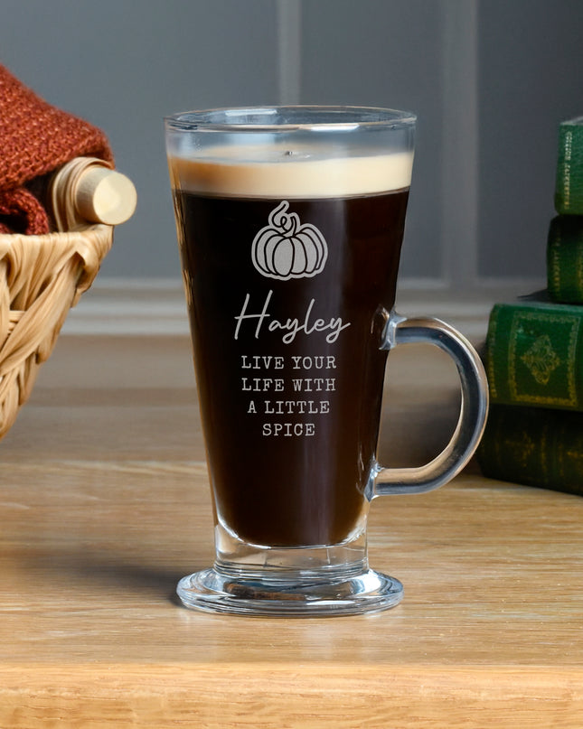Personalised Pumpkin Latte Glass