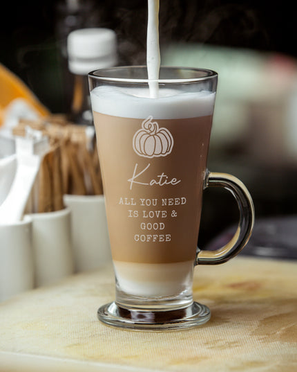 Personalised Pumpkin Latte Glass