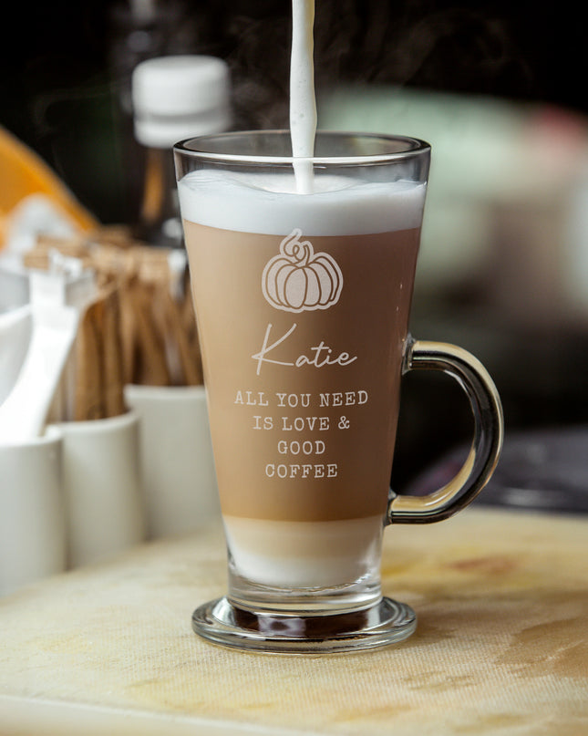 Personalised Pumpkin Latte Glass