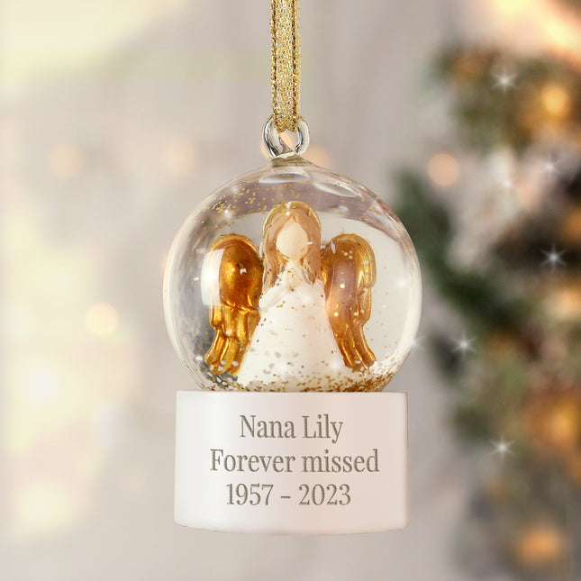 Personalised Angel Snow Globe Tree decoration