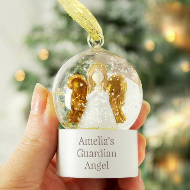 Personalised Angel Snow Globe Tree decoration