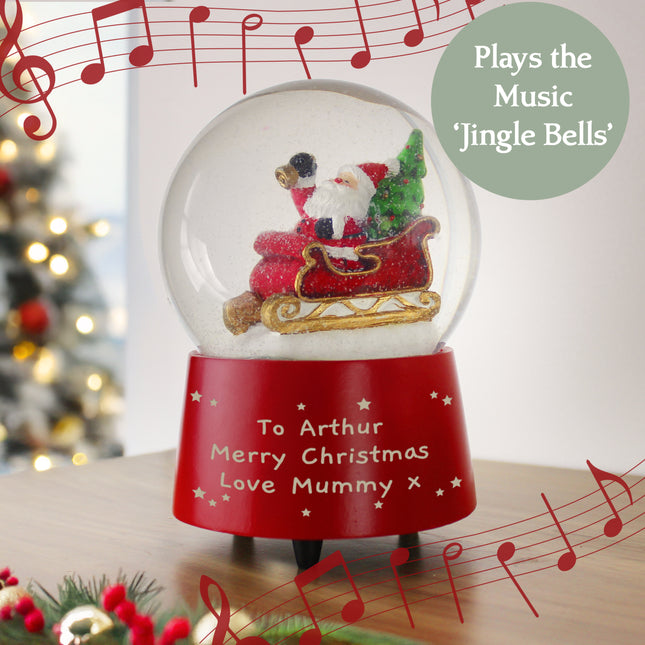 Personalised Message Musical Santa Globe Globe