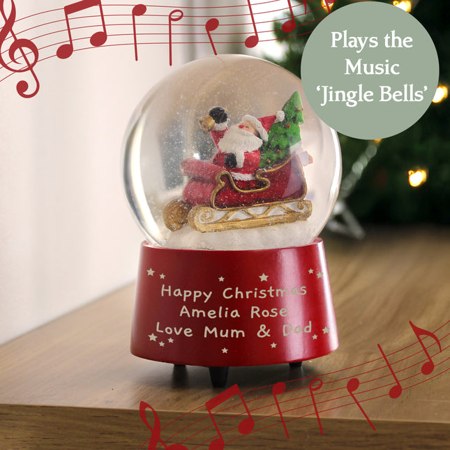 Personalised Message Musical Santa Globe Globe