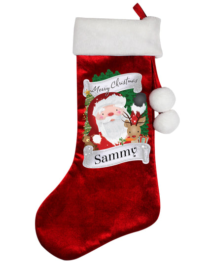 Personalised Christmas Santa Red Stocking Stocking
