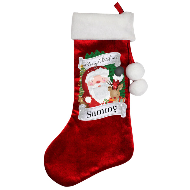 Personalised Christmas Santa Red Stocking Stocking