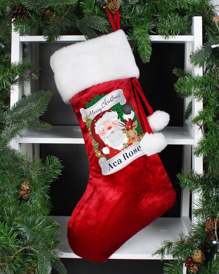 Personalised Christmas Santa Red Stocking Stocking