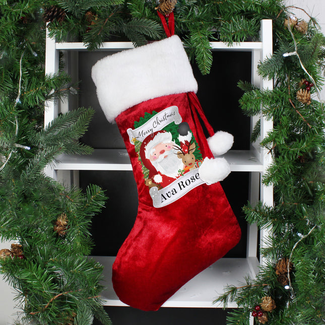 Personalised Christmas Santa Red Stocking Stocking