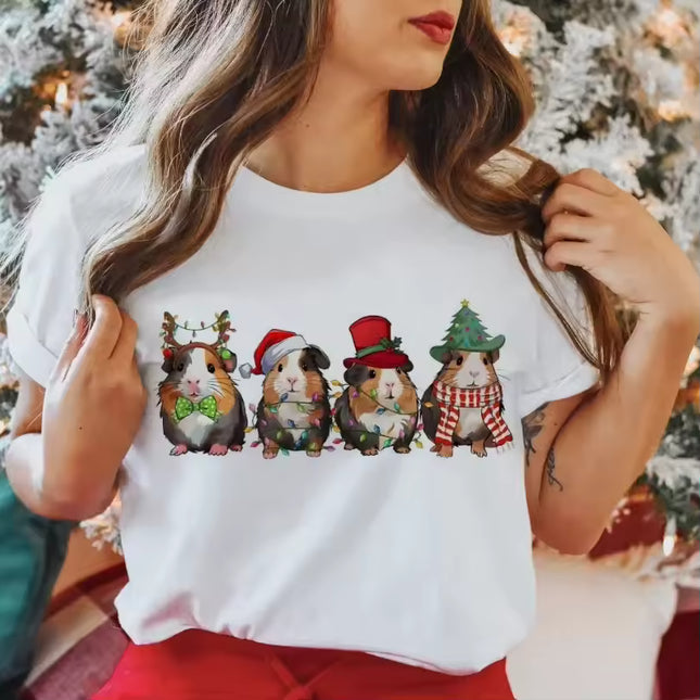 Festive Guinea Pig T-Shirt XXL T-shirt