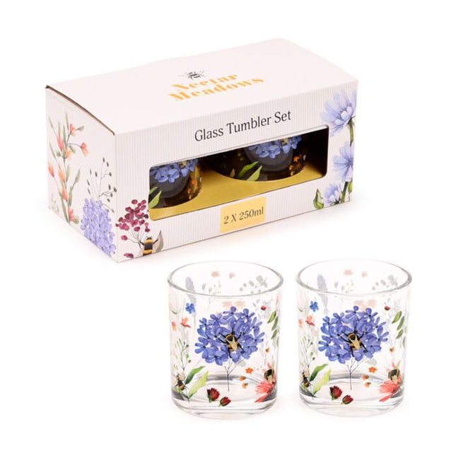 Glass Tumbler Set of 2 250ml - Nectar Meadows Tumbler