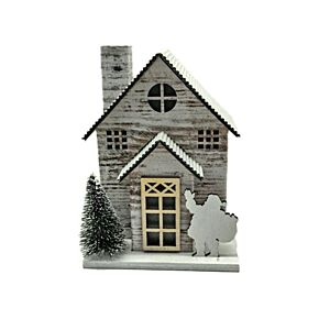 Led Decoration Christmas Church Sliver Birch Christmas house Led light