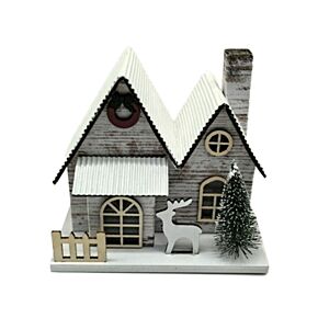 Led Decoration Christmas Church Sliver Birch Double Fronted Christmas House Led light