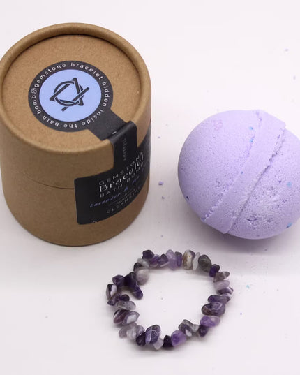 Amethyst Gem Bracelet Bath Bomb - Lavender & Tea Tree