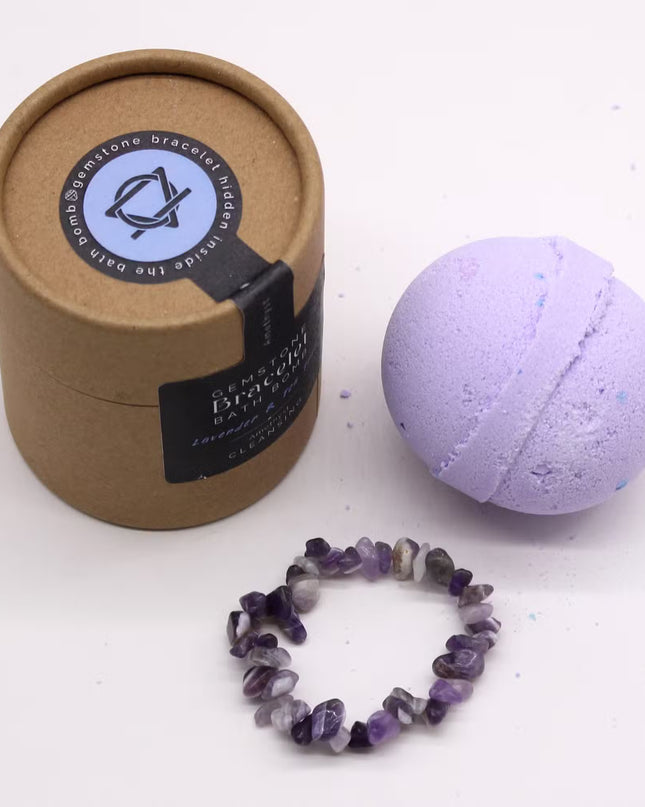 Amethyst Gem Bracelet Bath Bomb - Lavender & Tea Tree