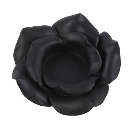 Black Rose Resin Tealight Candle Holder - Magical Emporium 