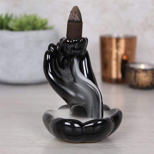 Hand & Lotus Flower Backflow Incense Burner - Magical Emporium 
