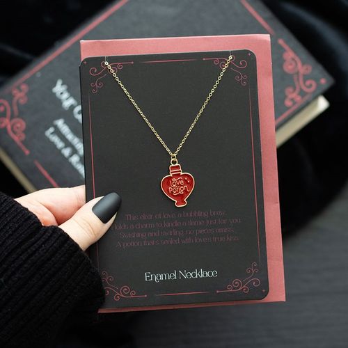 Love Potion Enamel Necklace Card - Magical Emporium 