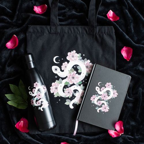 Floral Snake Metal Water Bottle - Magical Emporium 