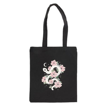 Floral Snake Polycotton Tote Bag - Magical Emporium 