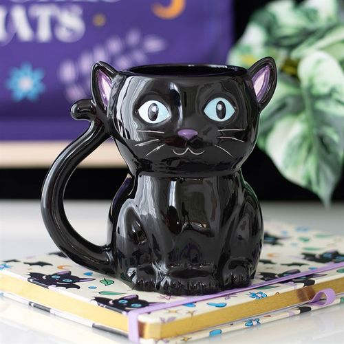 Cute and Creepy Black Cat Mug - Magical Emporium 