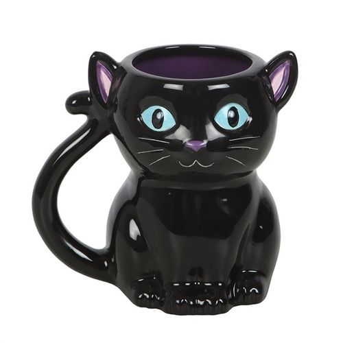 Cute and Creepy Black Cat Mug - Magical Emporium 