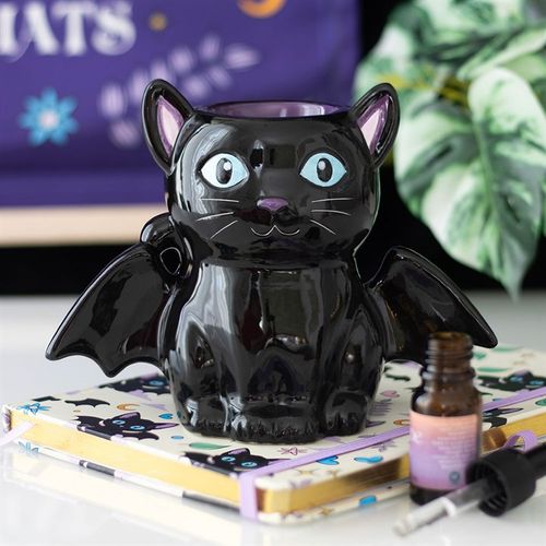 Cute and Creepy Bat Cat Oil Burner and Wax Warmer - Magical Emporium 