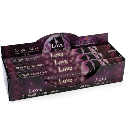 Set of 6 Packets of Love Spell Incense Sticks by Lisa Parker - Magical Emporium 