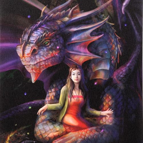 19x25cm Spirit Dragon Canvas Plaque by Anne Stokes - Magical Emporium 