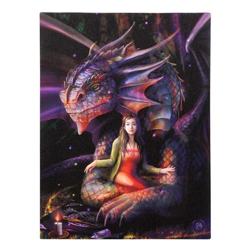 19x25cm Spirit Dragon Canvas Plaque by Anne Stokes - Magical Emporium 