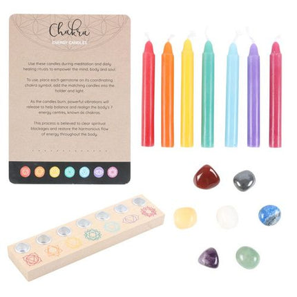 Chakra Energy Candle and Crystal Gift Set - Magical Emporium 