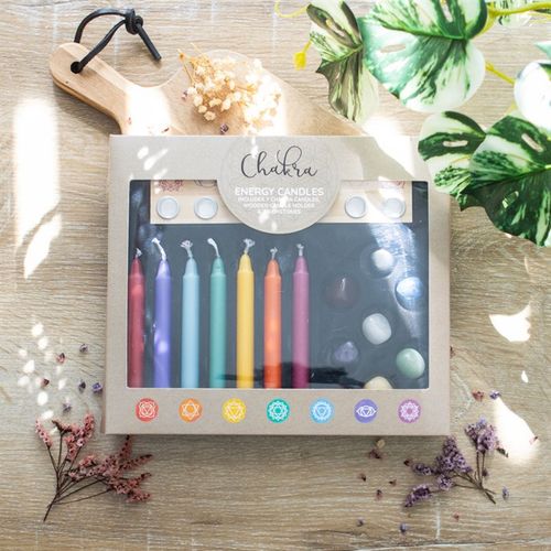 Chakra Energy Candle and Crystal Gift Set - Magical Emporium 